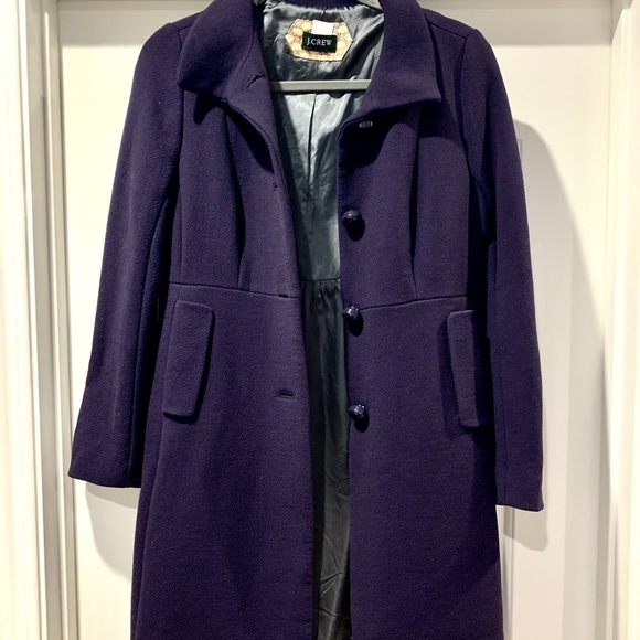 J Crew Plum Carlin Wool Dress Coat sz Small - Picture 5 of 13